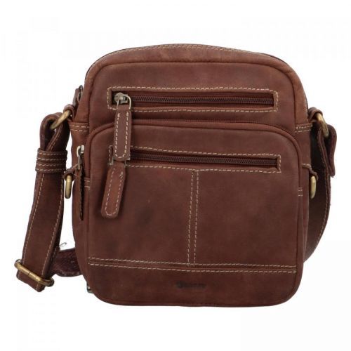 Pánská kožená taška broušená hnědá - Diviley Bayles New22 hnědá
