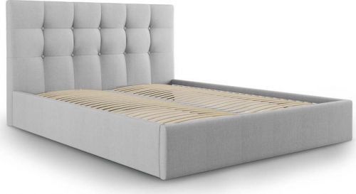 Světle šedá dvoulůžková postel Mazzini Beds Nerin, 160 x 200 cm