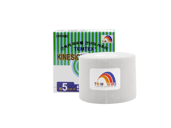 Temtex kinesio tape Classic, bílá tejpovací páska 5cm x 5m