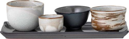 Set 4 kameninových misek a podtácku na sushi Bloomingville Masami