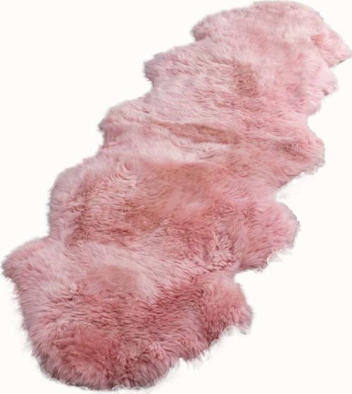 Růžová ovčí kožešina Native Natural Double, 60 x 240 cm