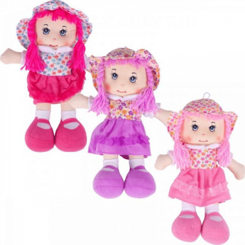 Látková panenka Karolínka 38 cm - fialové