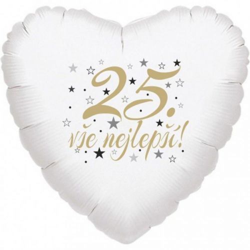 25. narozeniny balónek srdce -