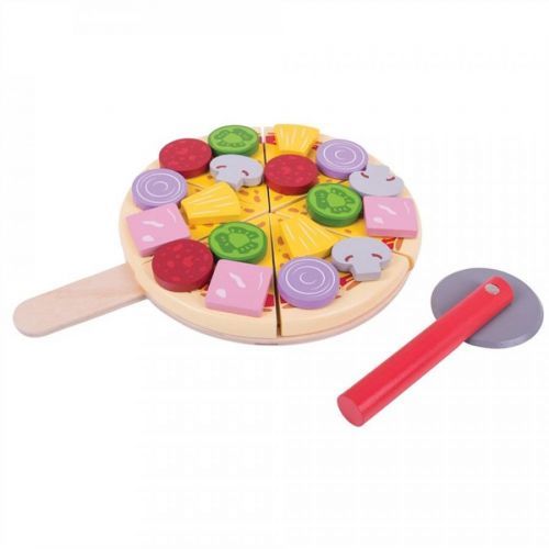 Bigjigs Toys Dřevěná krájecí pizza