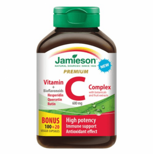 JAMIESON Vitamín C Premium 600 mg s bioflavonoidy 120 kapslí