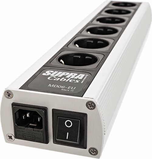 SUPRA Cables Mains Block MD06-EU Mk3.1 Switch Bílá-Černá