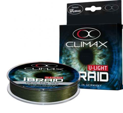 Pletená šňůra Climax iBraid U-Light zelená oliva 135m 0,06mm/4,5kg