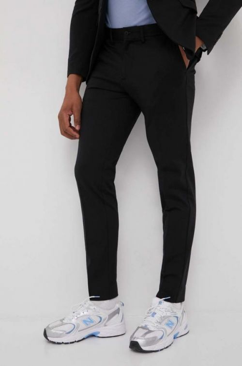 Kalhoty Premium by Jack&Jones pánské, černá barva, přiléhavé