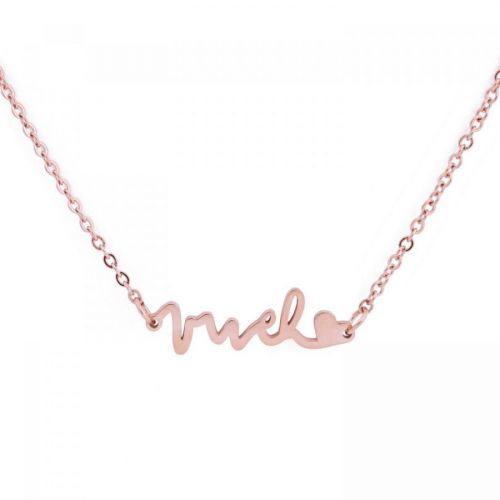 Náhrdelník Qiara Rose Gold s originálním nápisem VUCH a půvabným srdíčkem, zlatý