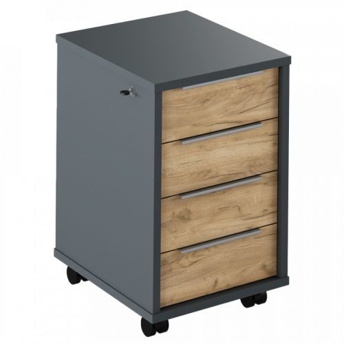 Tempo Kondela Kontejner se zámkem RIOMA NEW TYP 30 - grafit / dub artisan