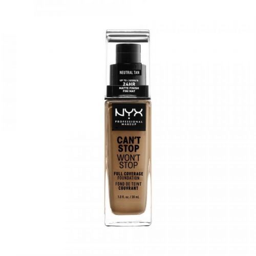 NYX Professional Makeup Can't Stop Won't Stop 24 hour Foundation vysoce krycí make-up - odstín 12.7 Neutral Tan 30ml
