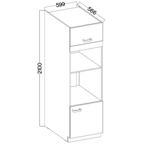 Kuchyňská skříňka Stilo bílý mat/dub artisan 60dpm-210 2f