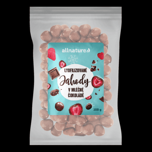 ALLNATURE Mrazem sušené jahody v mléčné čokoládě 100 g