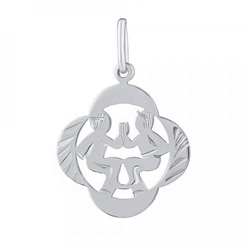 Stříbrný přívěsek znamení zvěrokruhu Blíženci - čtyřlístek - SILVEGOB10281S06