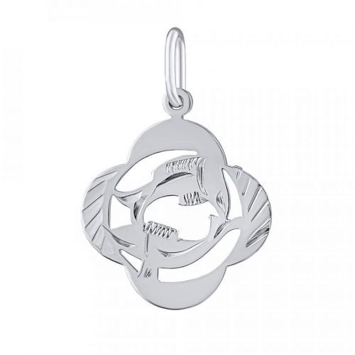 Stříbrný přívěsek znamení zvěrokruhu Ryby - čtyřlístek - SILVEGOB10281S03