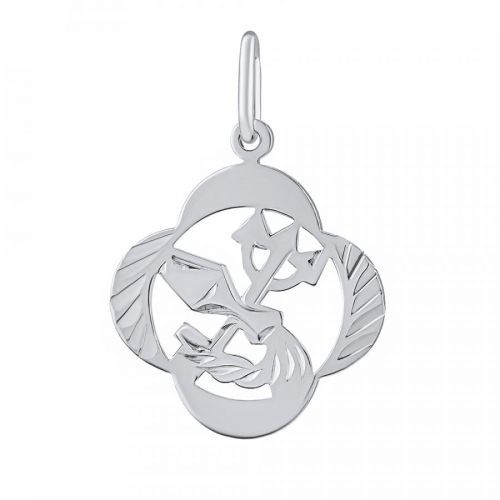 Stříbrný přívěsek znamení zvěrokruhu Vodnář - čtyřlístek - SILVEGOB10281S02