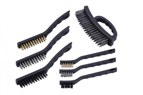 Čisticí kartáče ocelové, mosazné a nylonové, sada 7 ks - QUATROS QS14556