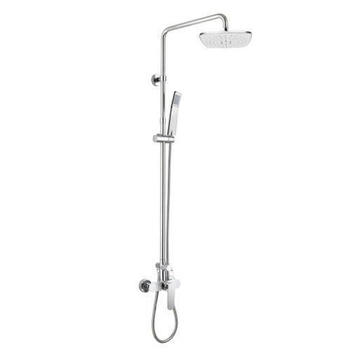 MEREO Nástěnná sprchová baterie Mada 150 mm se sprchovou soupravou, ruční a talířovou sprchou 225x225mm CBE60104SBM