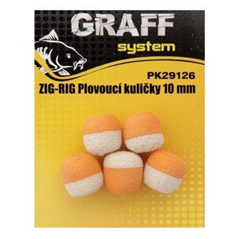 Graff: Zig-Rig Plovoucí kuličky 10mm Bílá/Oranžová