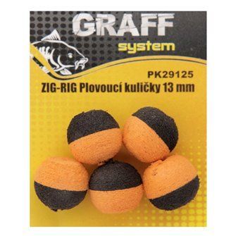 Graff: Zig-Rig Plovoucí kuličky 13mm Černá/Oranžová