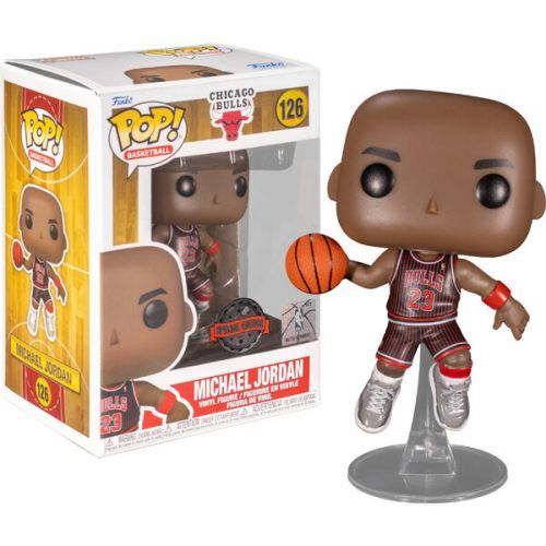 Funko POP! #126 NBA: Bulls- Michael Jordan w/Jordans (Blk Pinstripe Jersey) (Special Edition)