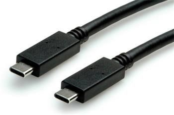 Roline GREEN USB SuperSpeed 10Gbps (3.2 gen 2) kabel s PD 20V/5A, USB C(M) - USB C(M), TPE, černý, 0,5m