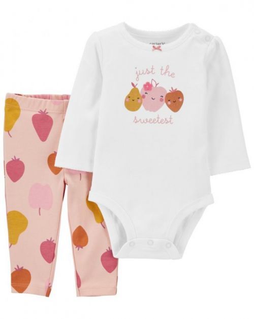 Carter's Set 2dílný legíny body dl. rukáv Pink Fruits dívka