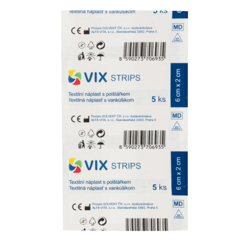 VIX Textilní náplast stříhaná 8x4 cm 3 ks