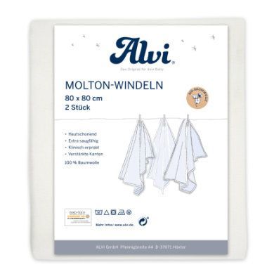 Alvi ® Molton plenky 2-pack bílé 80 x 80 cm