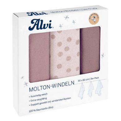 Alvi ® Molton plenky 3-pack Curly Dots 80 x 80 cm