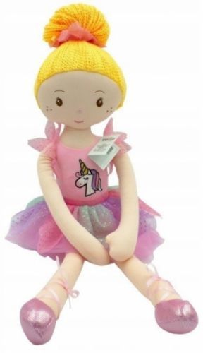 Tulilo Hadrová panenka Luisa v šatičkách jednorožce, Tulilo, 70 cm - růžová