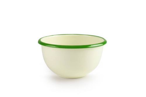Smaltovaná miska 14cm se zeleným okrajem - Ibili