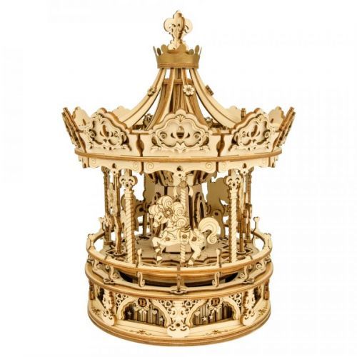 RoboTime 3D skládačka hrací skříňky Romantický kolotoč