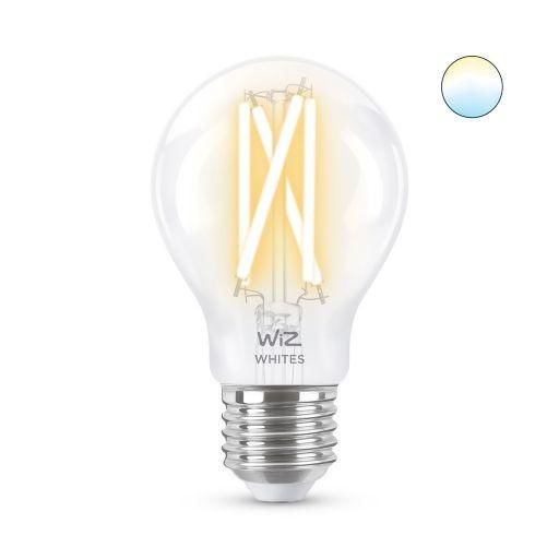 LED Žárovka WiZ Tunable White Filament 8718699787158 E27 A60 6,7-60W 806lm 2700-6500K, stmívatelná Čirá