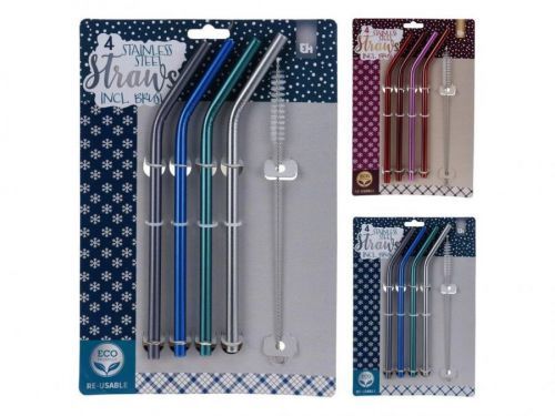 Slámky ECO ner.5ks+kartáček