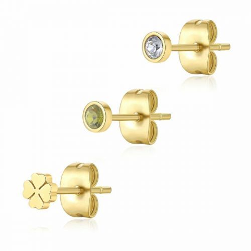 S`Agapõ Sada tří pozlacených náušnic Lucky CLICK SCK168