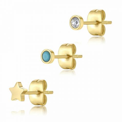 S`Agapõ Sada tří pozlacených náušnic Glam CLICK SCK167