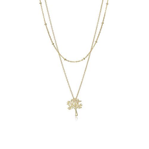Viceroy Moderní pozlacený dvojitý náhrdelník Strom života Trend 13010C100-00