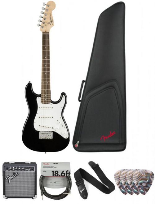 Fender Squier Mini Strat V2 IL Black Deluxe SET Černá