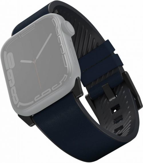 Uniq Řemínek Straden Waterproof Leather Hybrid 45/44/42mm Prussian Blue 45 mm-44 mm-42 mm