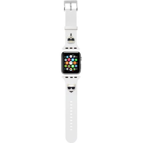 Karl Lagerfeld Karl and Choupette řemínek pro Apple Watch 42/44/45mm bílý
