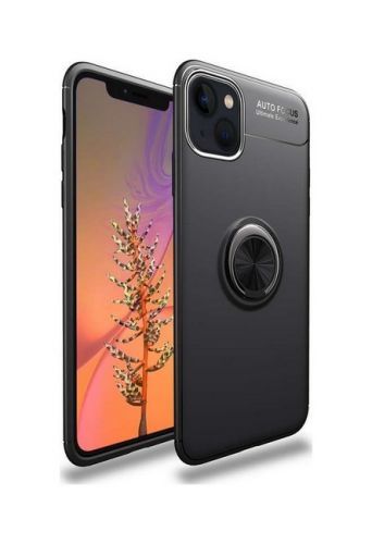 Kryt TopQ iPhone 13 silikon černý s černým prstenem 70211
