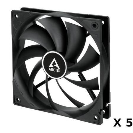 ARCTIC F12 black (value pack) sada 5 ventilátorů - 120mm, ACFAN00248A
