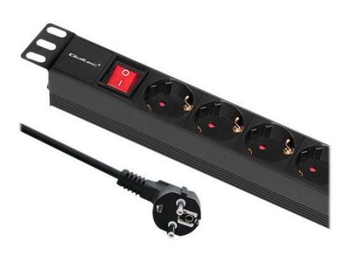QOLTEC 54469 Power strip for RACK 1U 16A 8xSCHUKO 2m