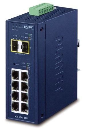 Planet IGS-4215-8T2S průmyslový L2 switch 8x 1Gb TP + 2x SFP, IP30, -40 až 75°C, SNMP, 12-48VDC/24VAC, IGS-4215-8T2S