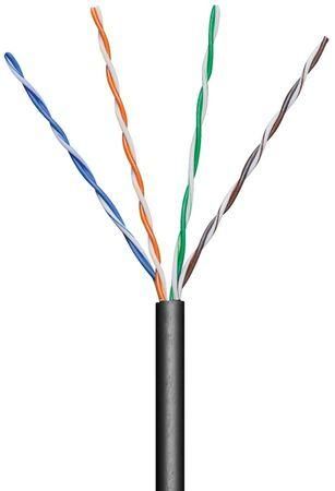 goobay TP Kabel 4x2,drát UTP Cat5e AWG24, 100m, černá, venkovní provedení, sutpd5c1v1