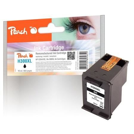 Inkoustová náplň Peach HP CC641E, No. 300, 19 ml kompatibilní - černá,