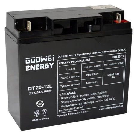 GOOWEI ENERGY Pb záložní akumulátor VRLA GEL 12V/20Ah (OTL20-12), OTL20-12