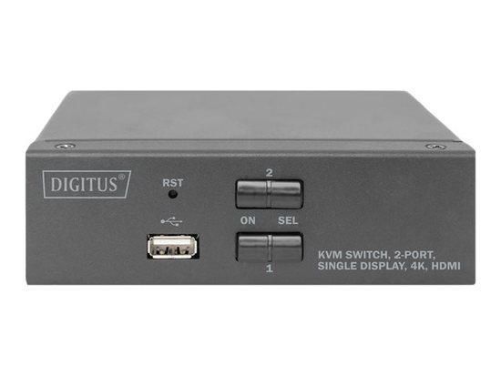 DIGITUS KVM Switch 2x1 HDMI 2-Port Single Display 4K/30Hz FreeSync, DS-12870