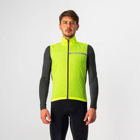 Castelli – pánská vesta Squadra Stretch, yellow fluo/dark gray XXL